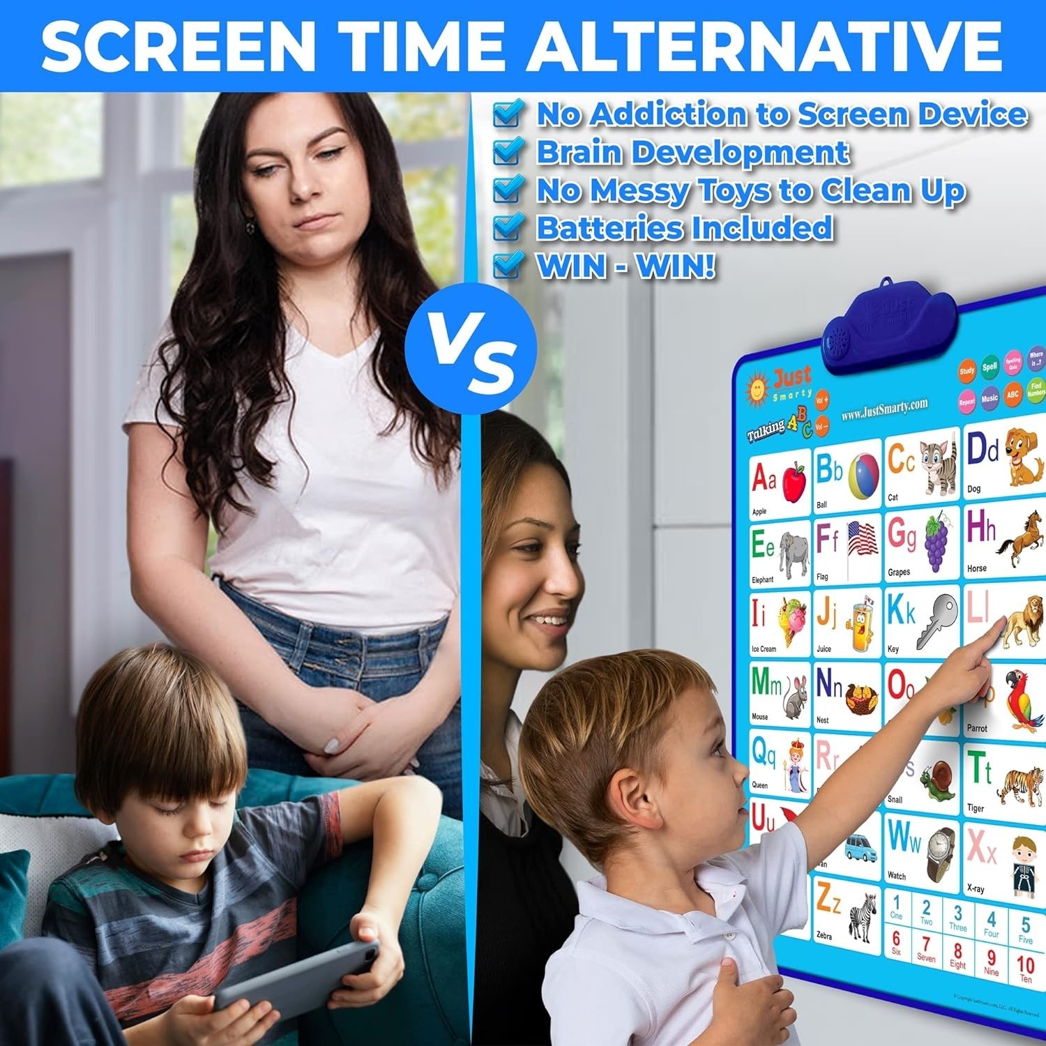 Interactive Alphabet Wall Chart with Talking ABCs & 123s**/-^