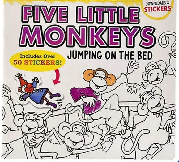 4 Nursery Rhyme Coloring Read and Sing Along Books with Stickers