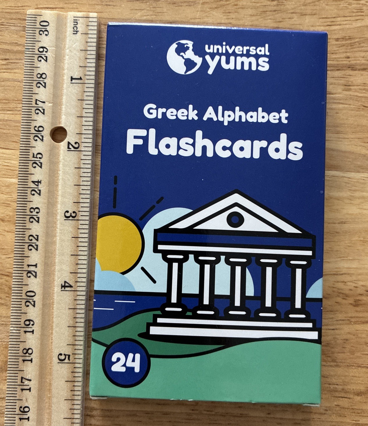 Universal Yums Greek Alphabet Flash Cards Set of 24 with instructions included