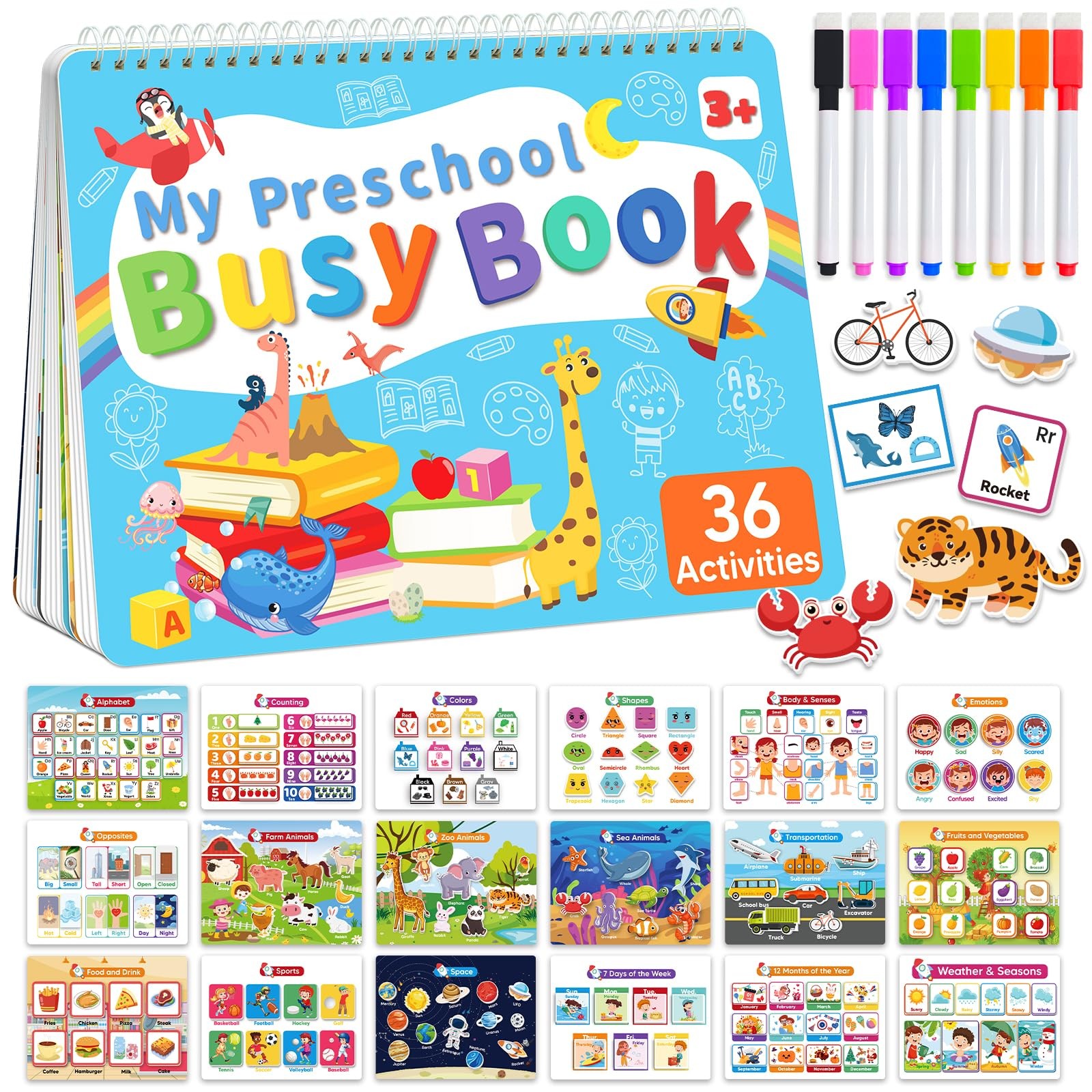 Toddler Busy Book Preschool Learning Activities, Montessori Educational Toys