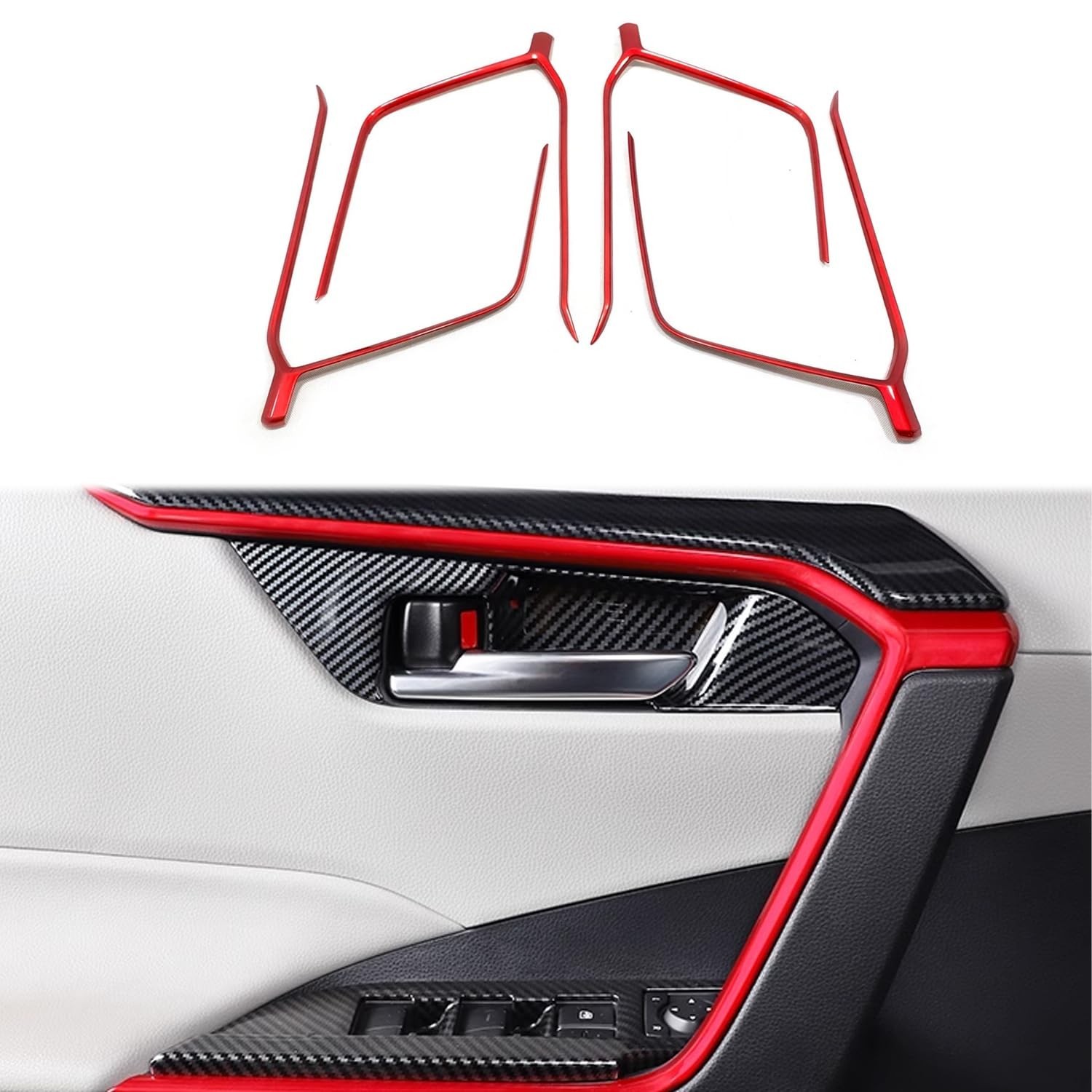 Interior Inner Armrest Frame Handle Cover for Toyota RAV4 2019 2020 2021 2022…