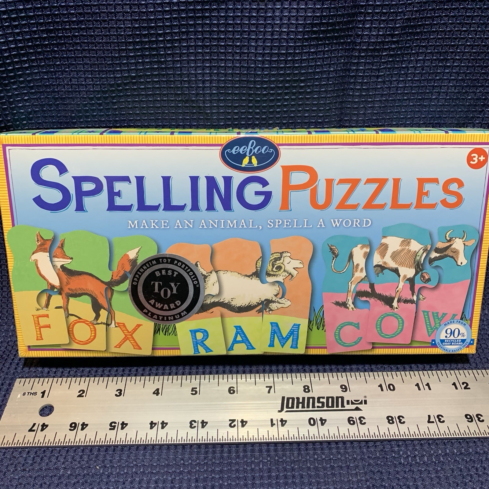 eeBoo Animal Spelling Puzzles – 10 puzzles 3 pieces each -Complete Free Shipping