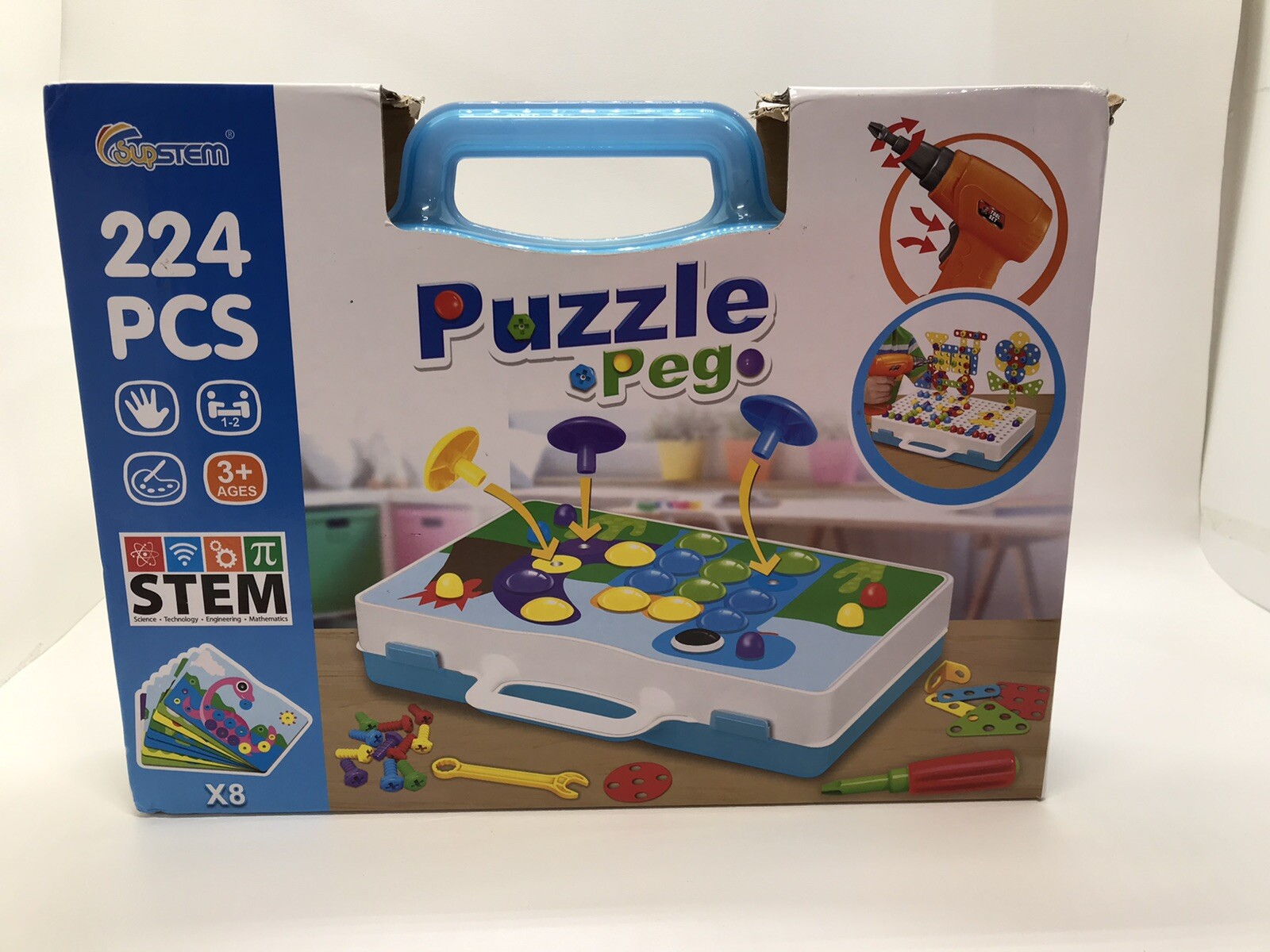 Haifeng 224 Pieces Creative Mosaic Drill Set for Kids, DIY Drill Puzzle Educatio