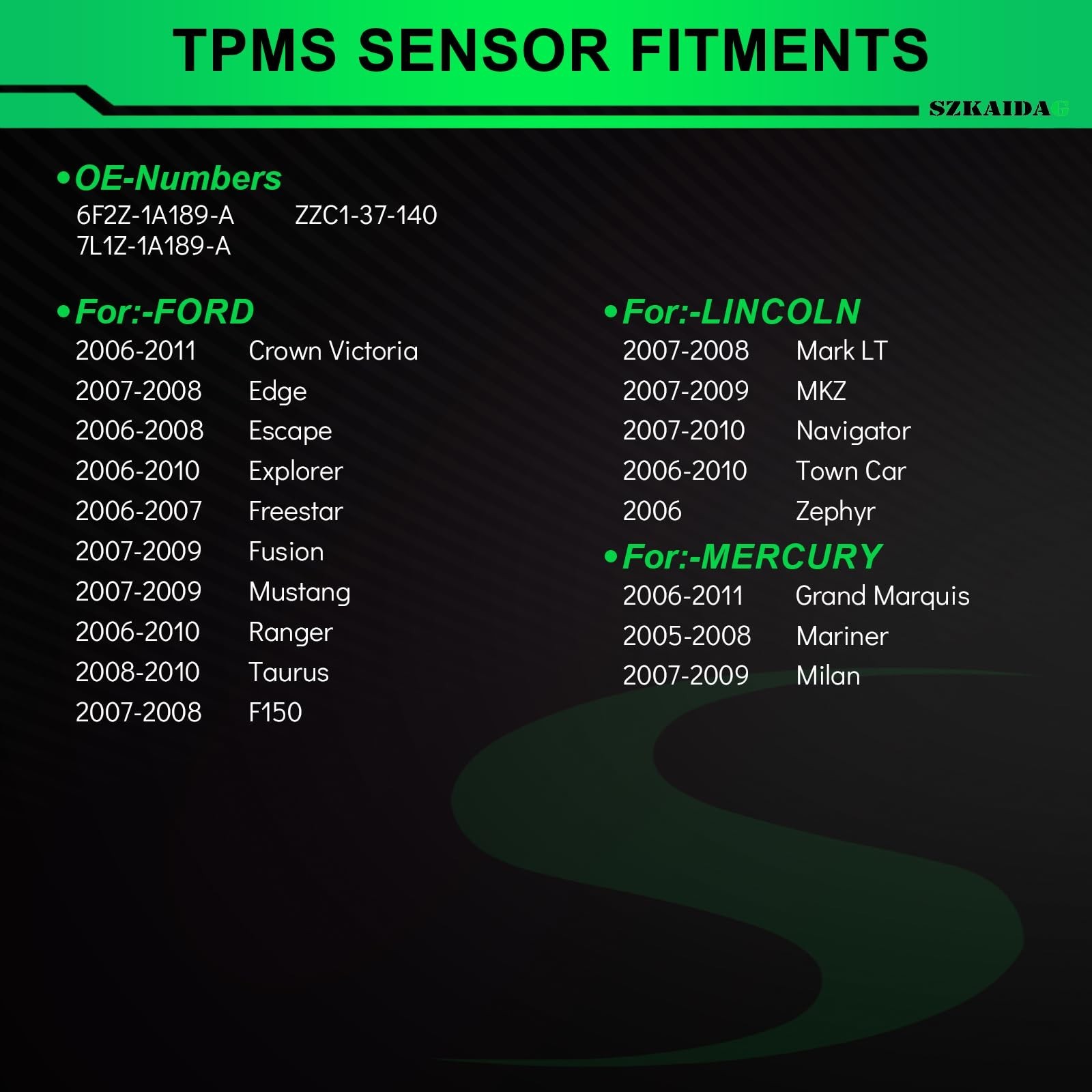 315MHZ Pre-Programmed TPMS Sensor for:-Ford Edge 2007 2008 2009 for:-Mustang …