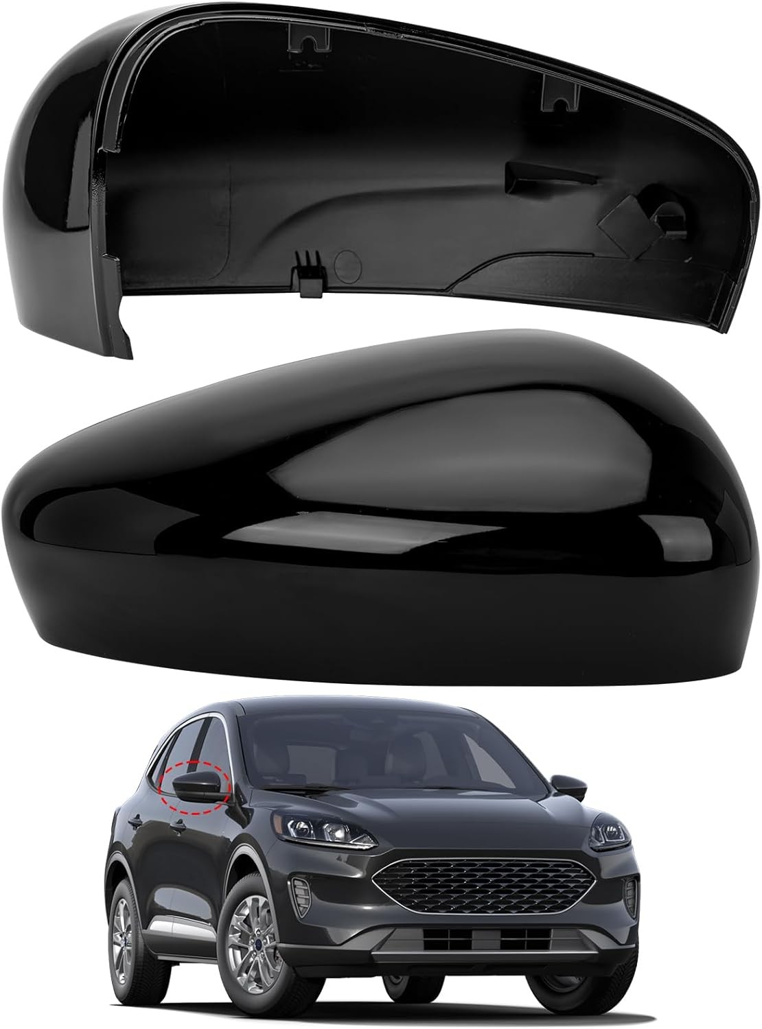 Passenger Side Mirror Cover Replacement for Ford Escape SE 2020 2021 2022 2023 2