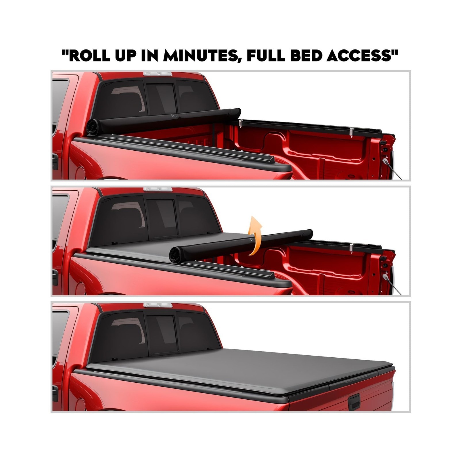 Soft Roll Up Tonneau Cover – Fit Chevy/GMC 2500/3500HD 20-25 – 6.9ft Bed
