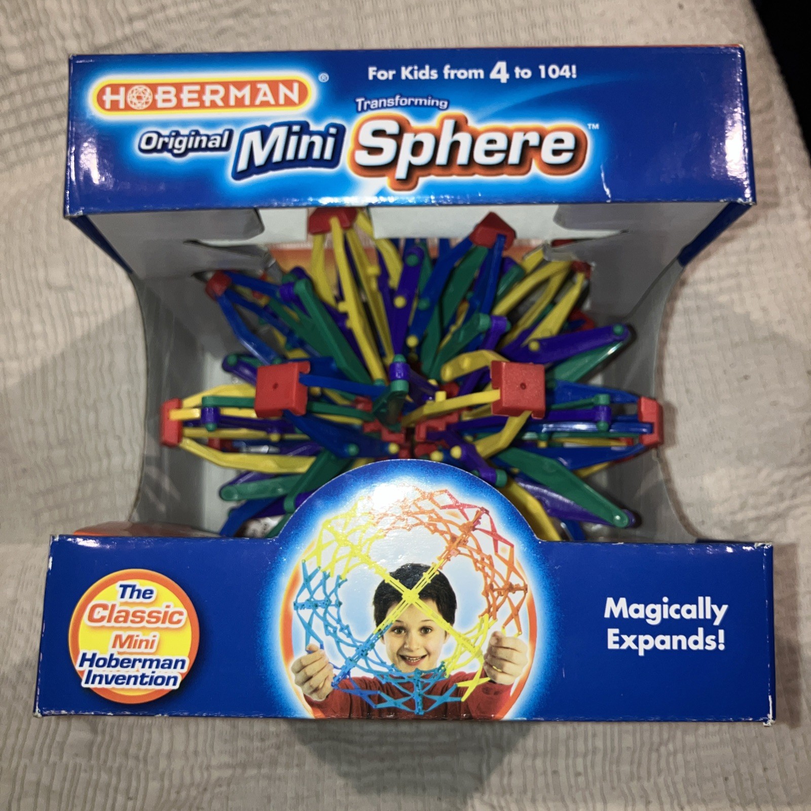 Mini Hoberman Sphere – Rainbow Expanding Toy Ball Multicolor 5.5-12” NIB