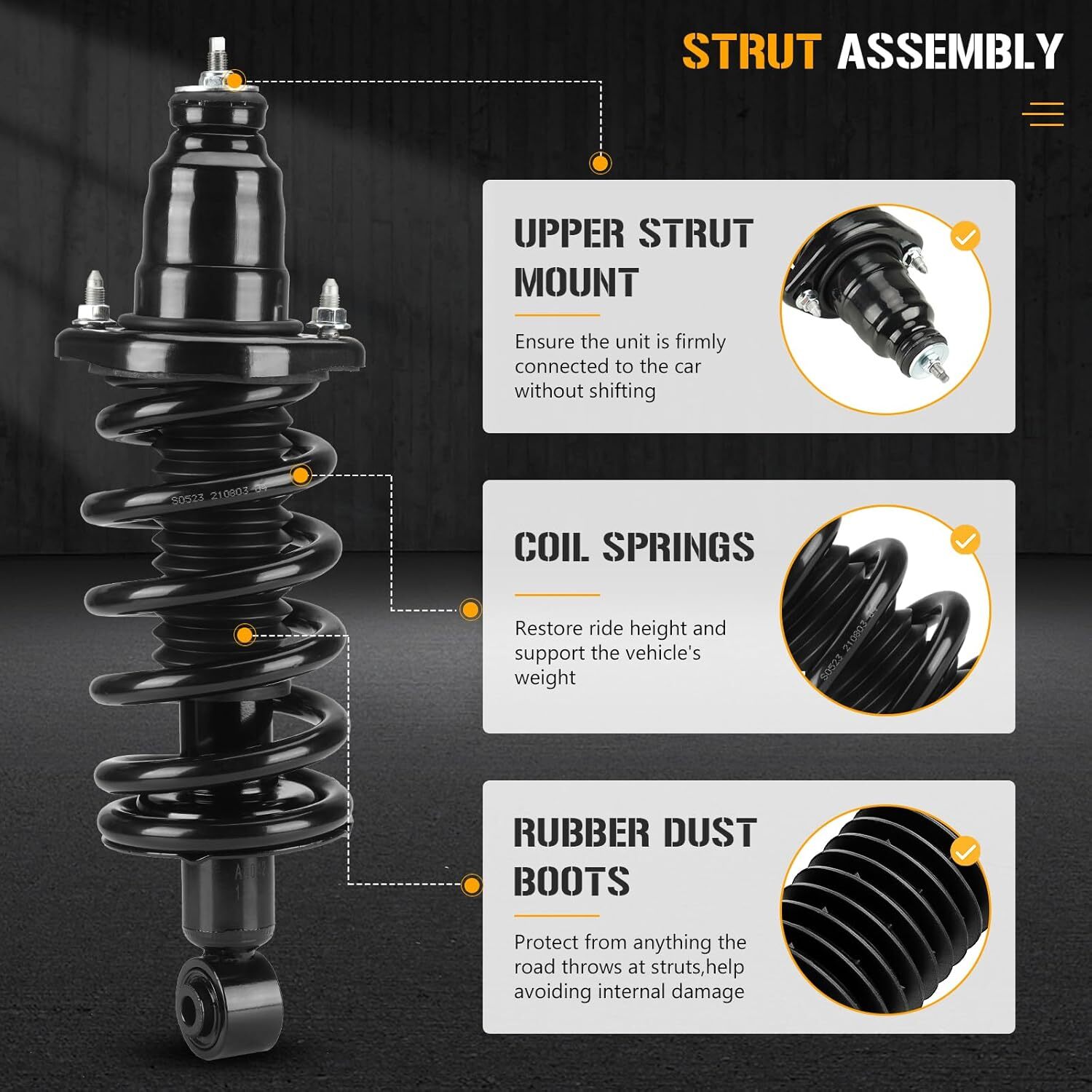 Rear Left and Right Complete Strut Spring Shock Absorber fits for Honda Element