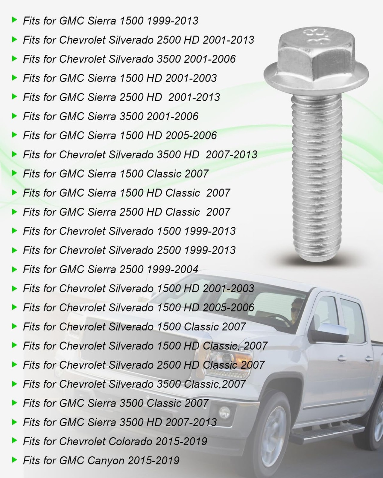 Truck Bed Mounting Hardware, Bed Bolts Fit for Chevrolet Silverado GMC Sierra…