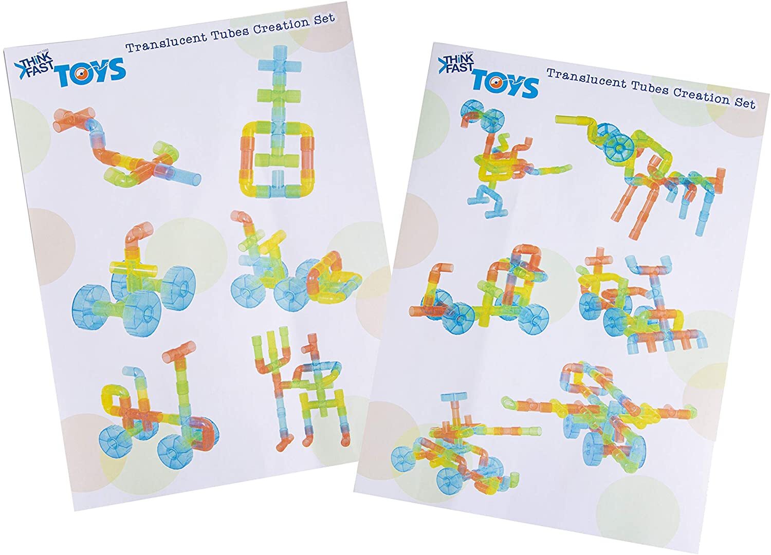 Think Fast Toys – Translucent Plastic Tube Manipulatives Set in Assorted Colors