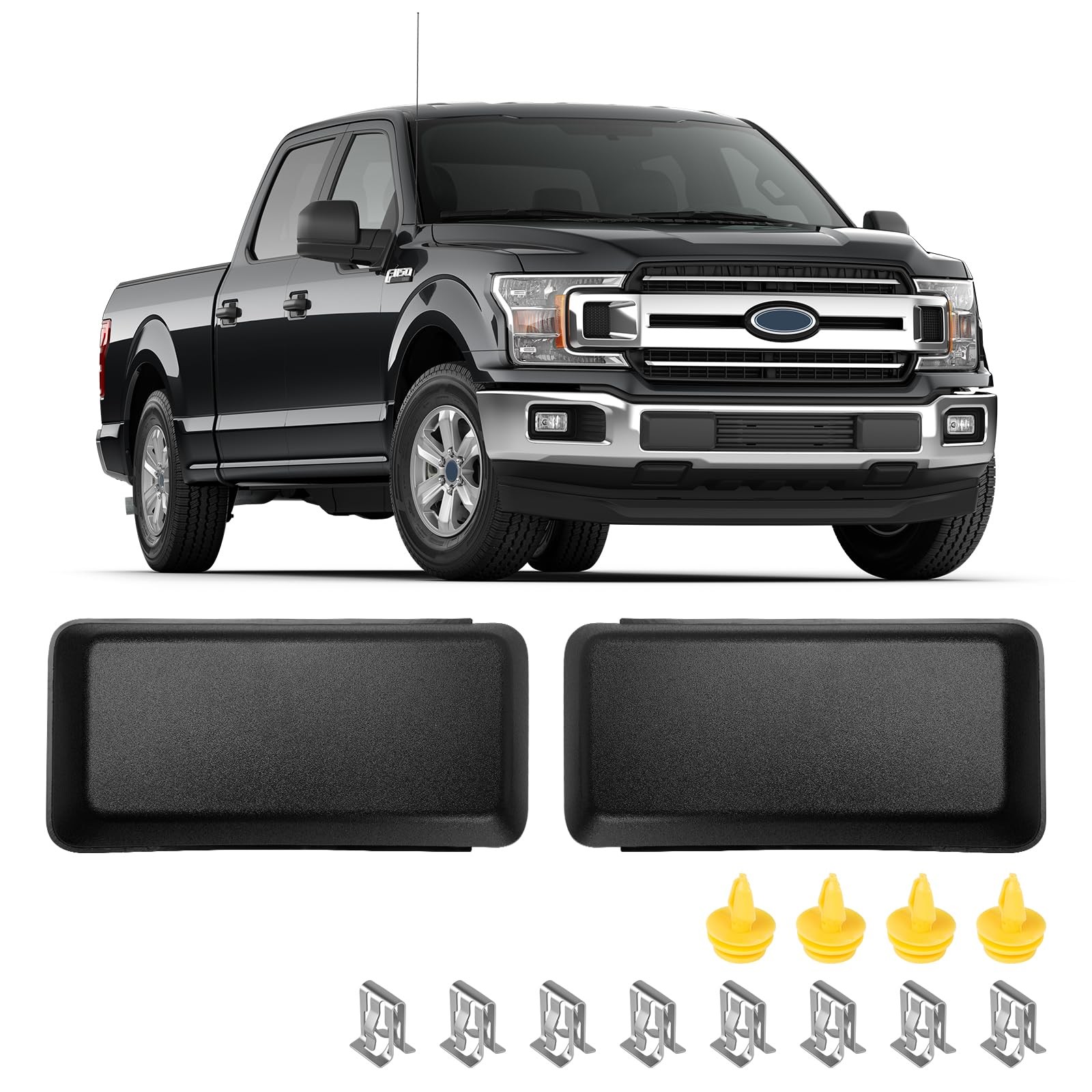 2Pcs Front Bumper Cover Trim for 2018-2020 F-150, Front Bumper Pad, Left & Right