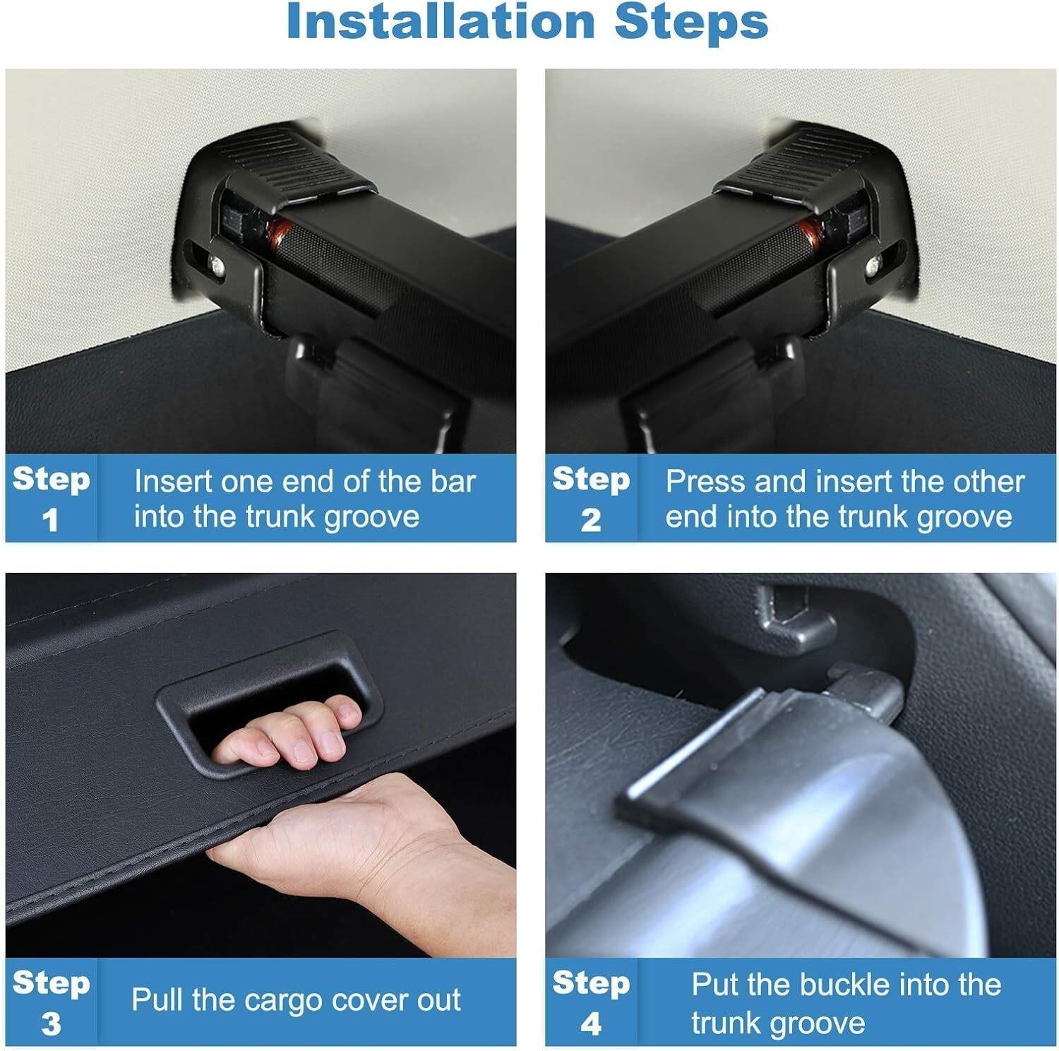 ECCPP Retractable Cargo Cover Compatible with CR-V for CRV 2017-2022, Black