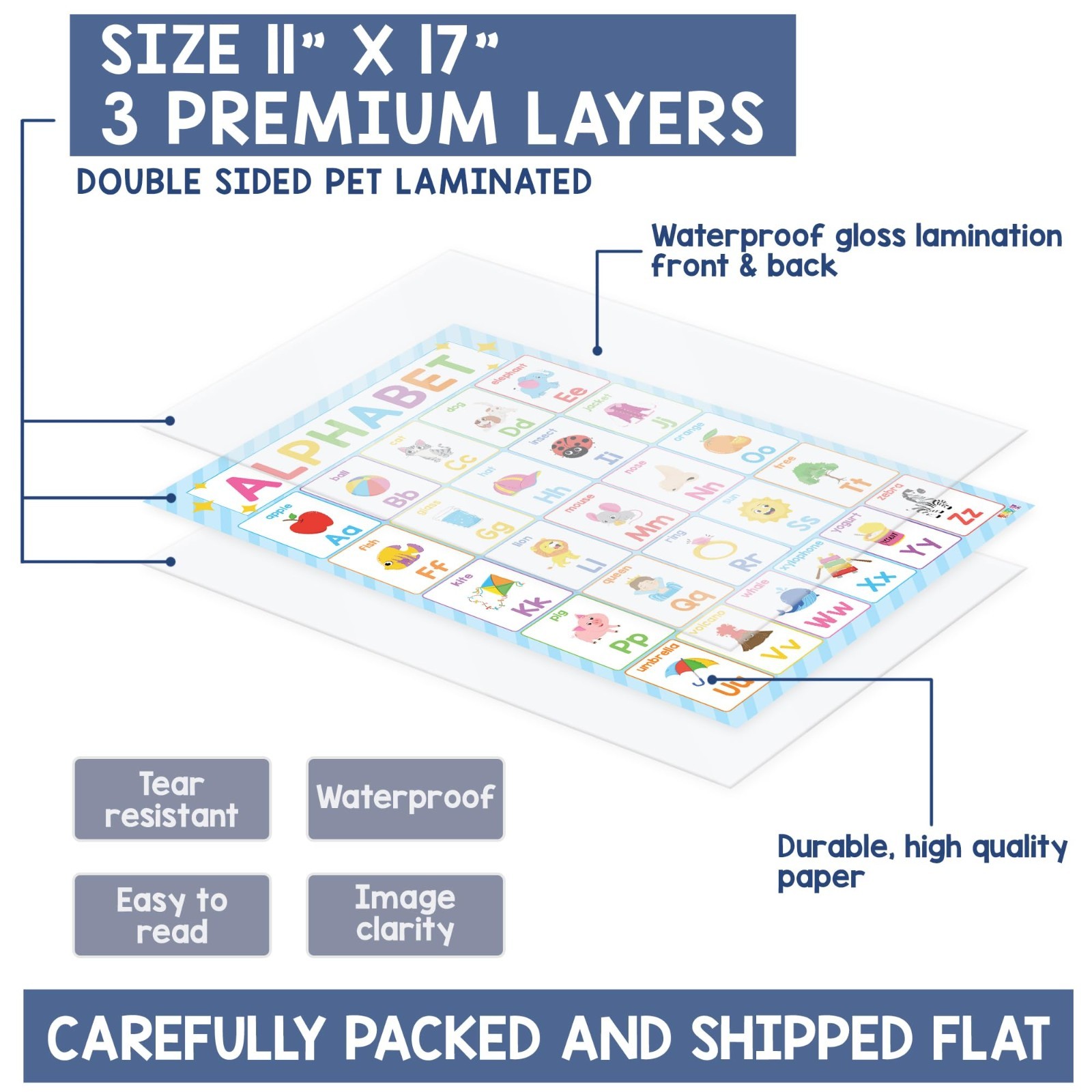 18 Laminated Educational Posters for Toddlers – Preschool Classroom Decor, Alpha