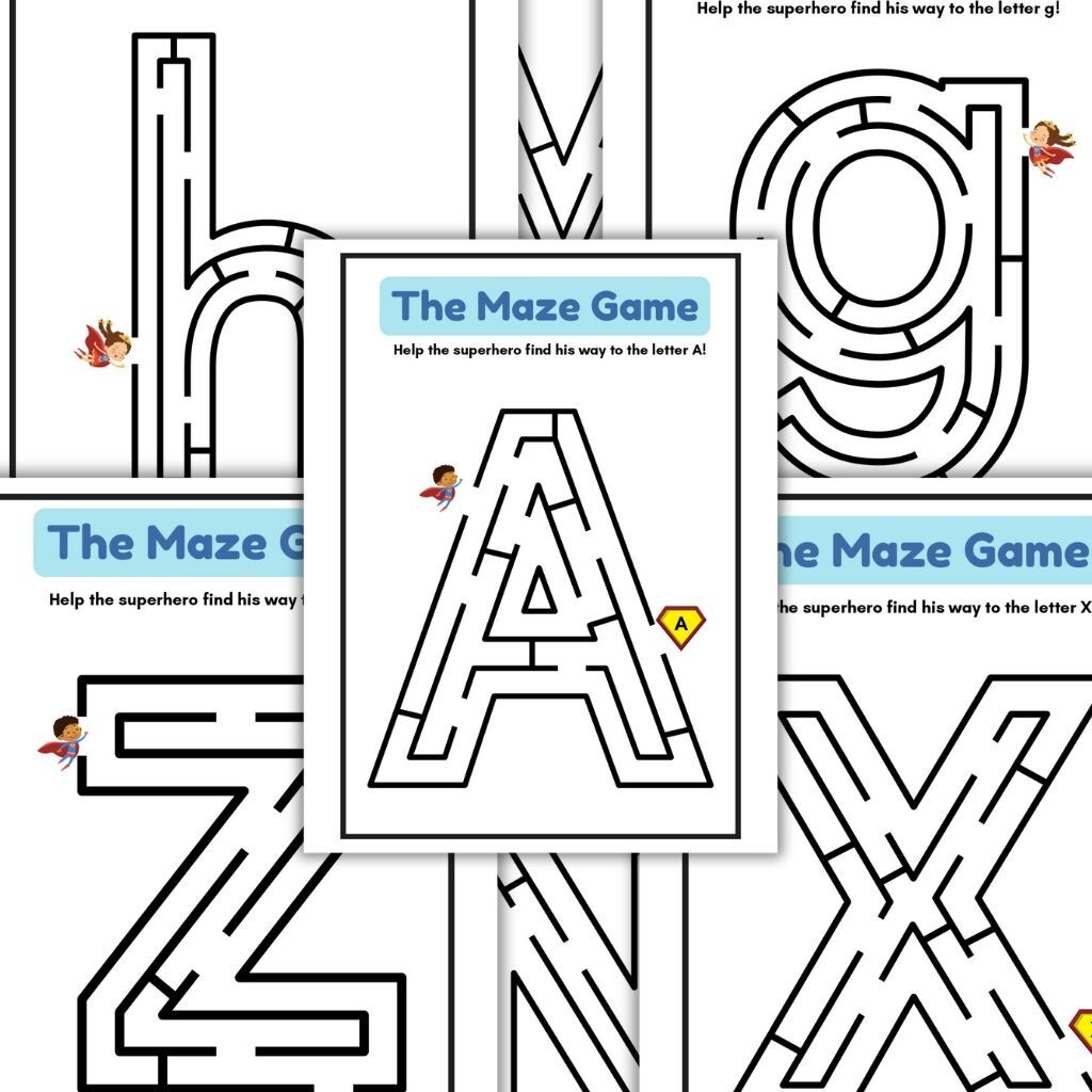 Maze, Puzzle & Counting Printable Worksheets | Fruit, Sea Animals, Space & More