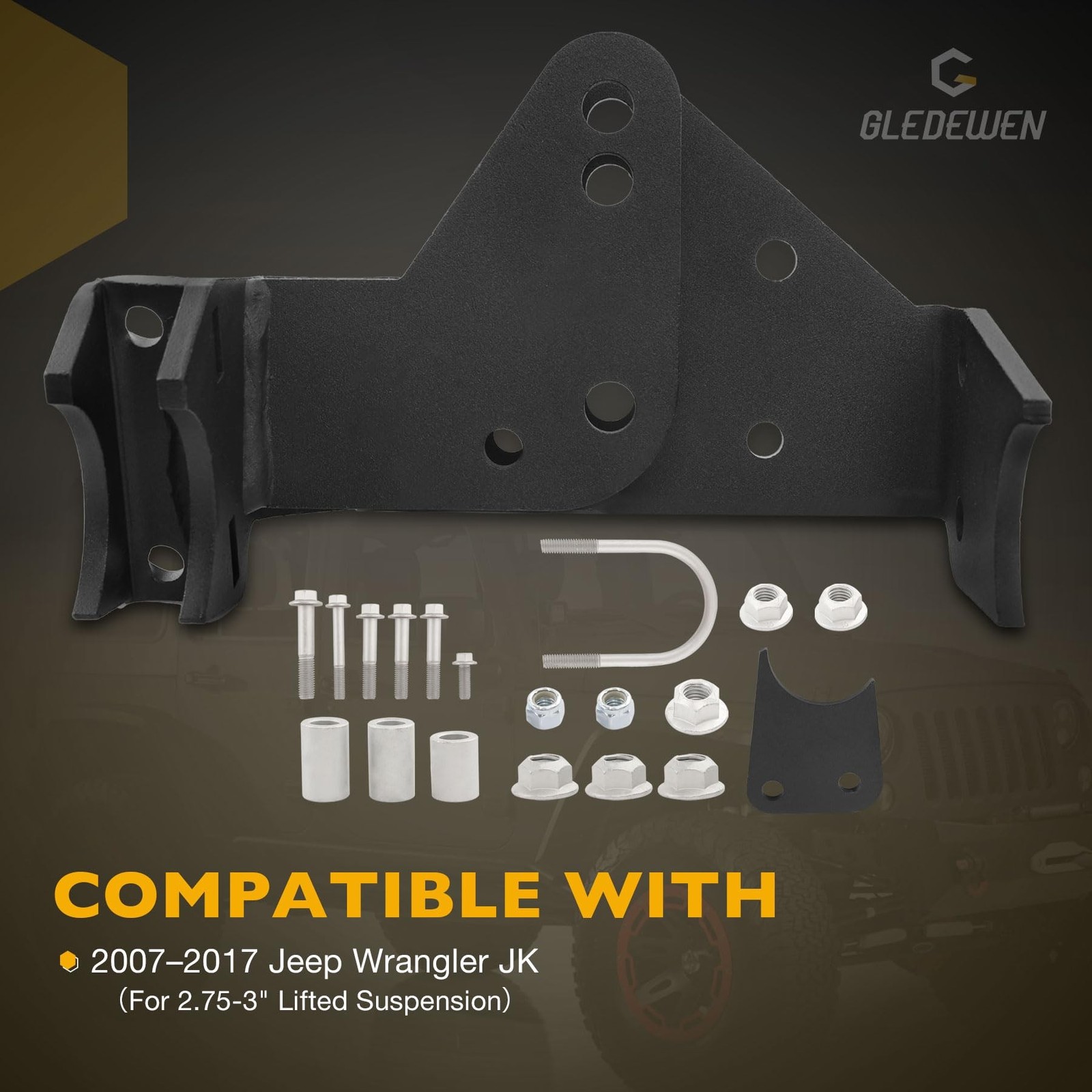 Front Track Bar Relocation Bracket, Compatible with 2007-2018 Jeep Wrangler J…