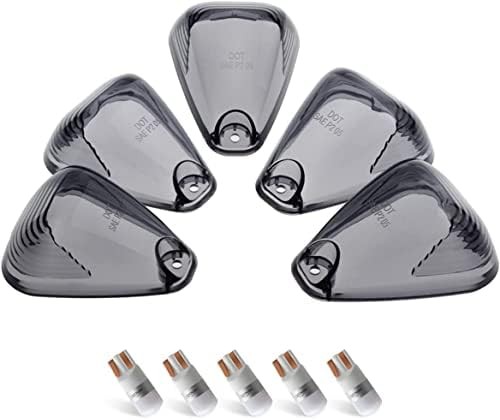 Smoke Roof Cab Marker Light Lenses with LED Bulbs