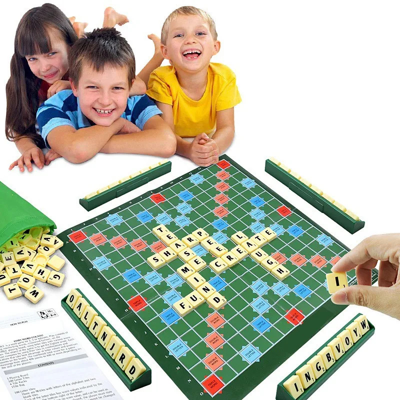 2-4 People English Spelling Solitaire Box Alphabet Chess Educational Toys Travel