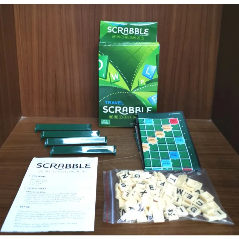 2-4 People English Spelling Solitaire Box Alphabet Chess Educational Toys Travel