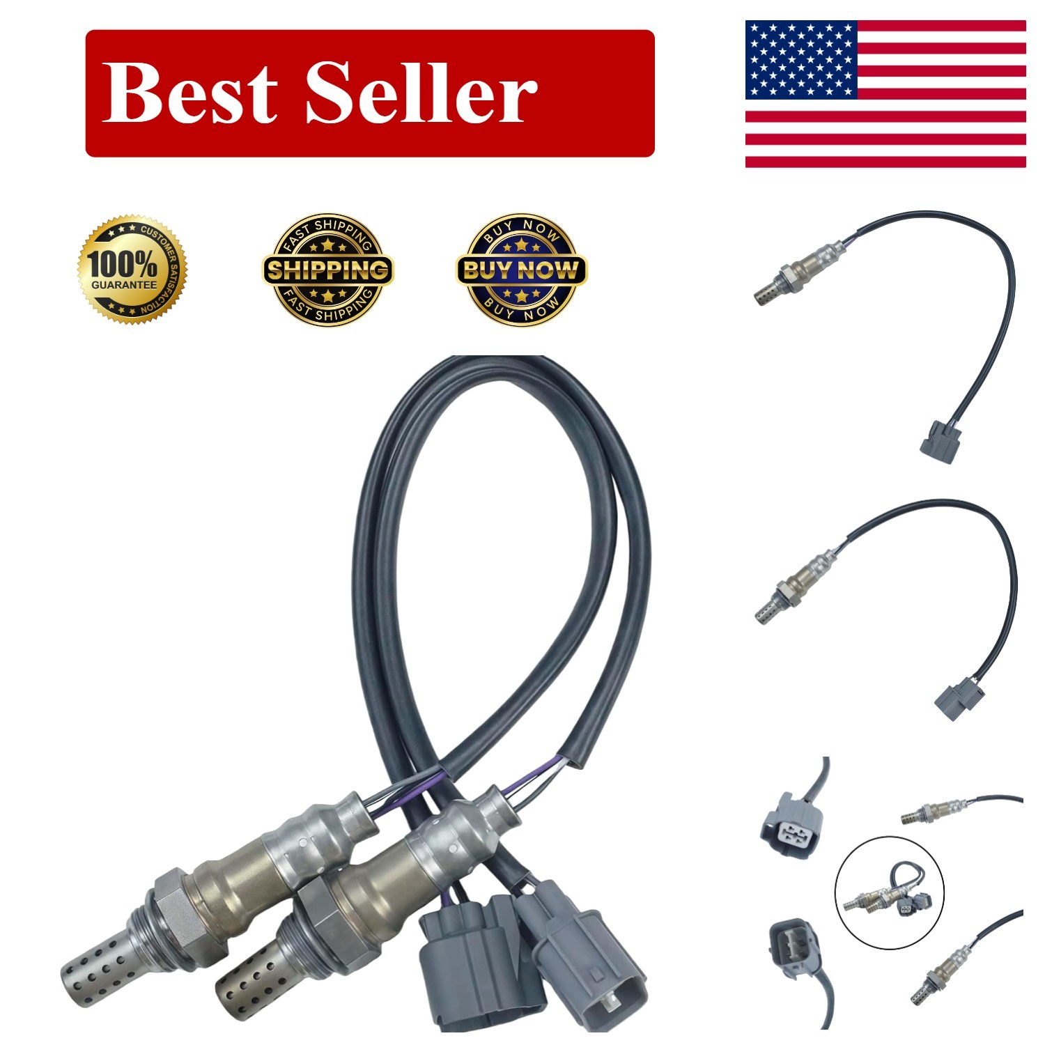 2Pcs Oxygen O2 Sensor Upstream Downstream Compatible with Honda Civic 2001-2005