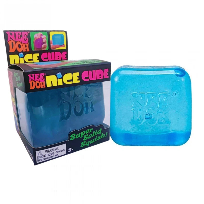 Nee Doh Nice Cube – Super Solid Squish! (Blue) – Brand New/Factory Sealed! US