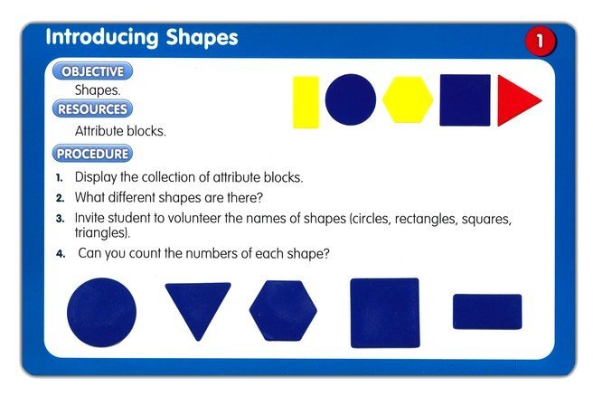 New 50 ATTRIBUTE BLOCK ACTIVITIES Learning CARD SET Math Shapes Sizes Colors NIB