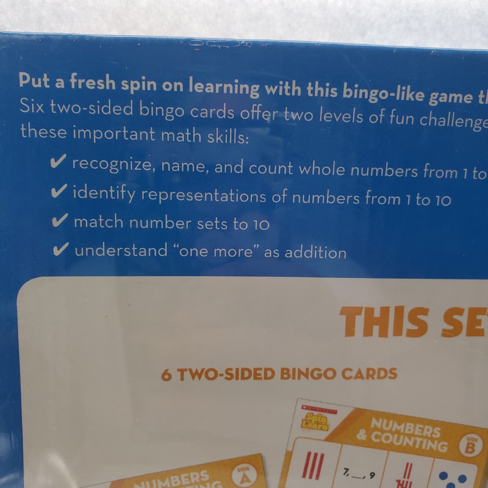 Scholastic Spin to Learn Numbers and Counting Ages 4 to 7 A Bingo Game Math NEW