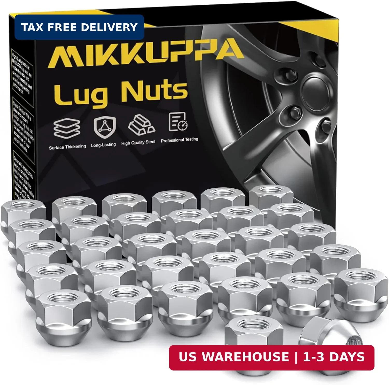 MIKKUPPA M14x1.5 Open End Lug Nuts – Replacement for Chevy Silverado GMC Sierra
