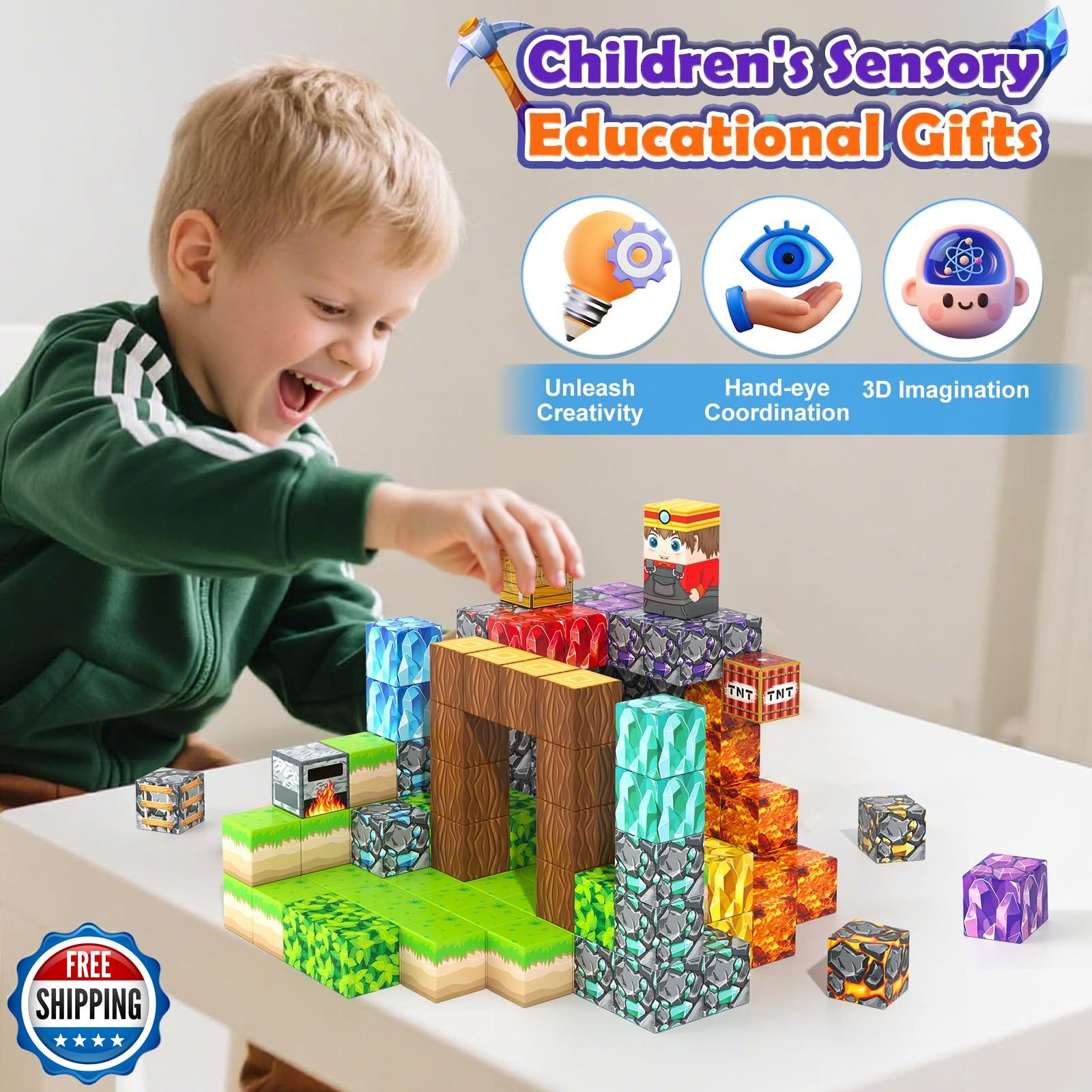 Gooidea Magnetic Blocks -150 Magnetic Building Blocks STEM Toy, S
