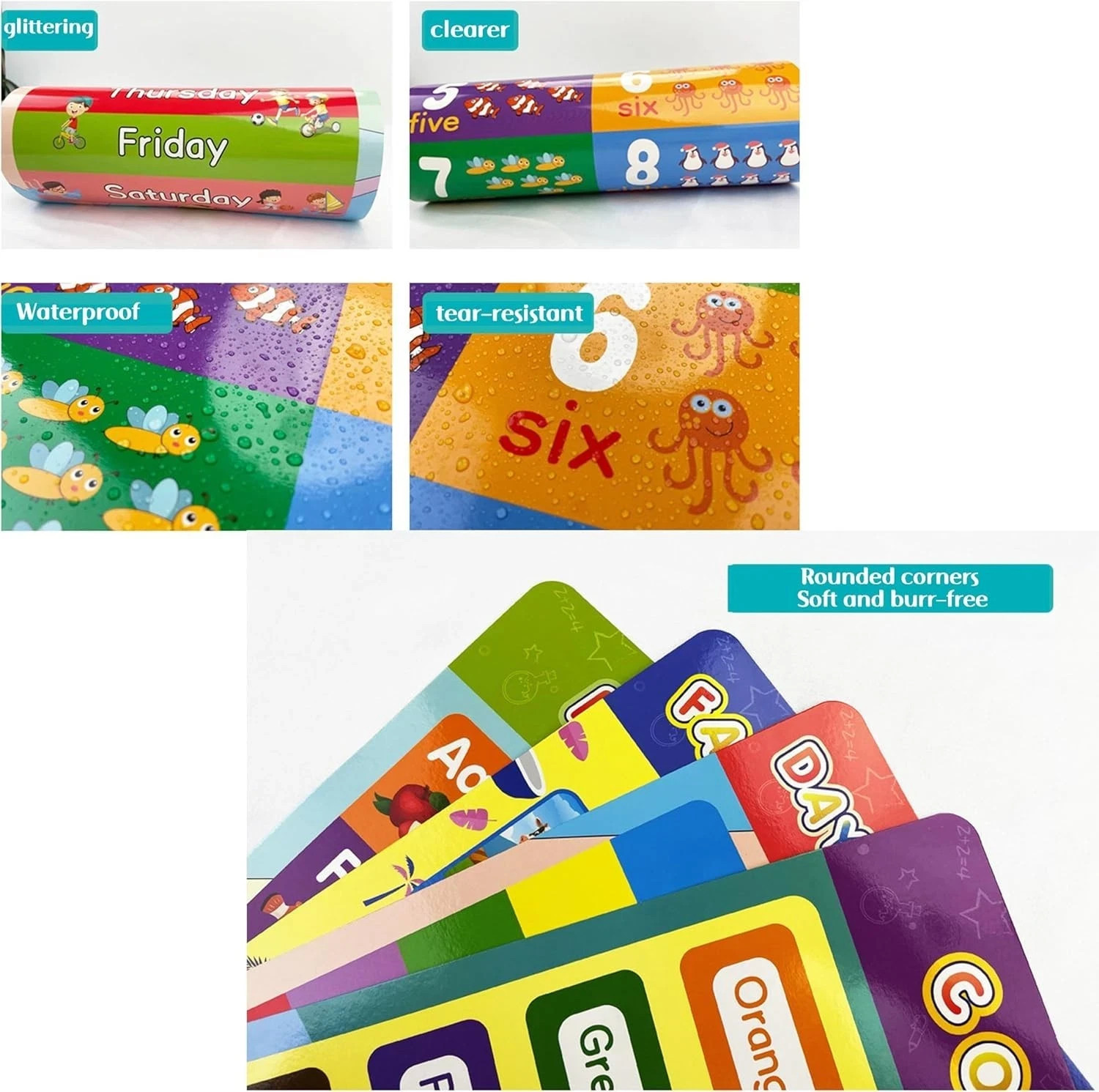 16 Educational Laminated Preschool Posters Set Alphabet Numbers Charts Kids