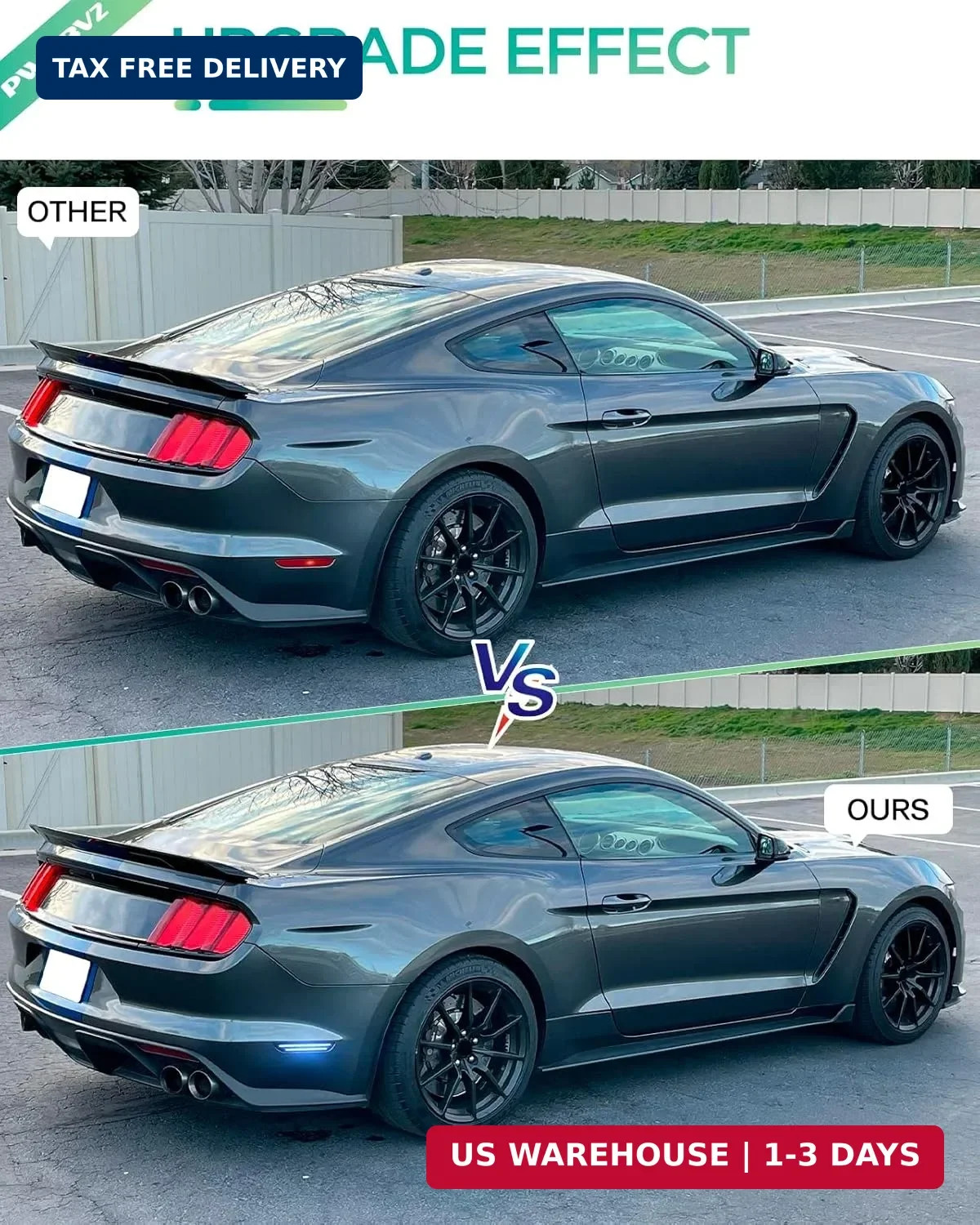 Rear Blue Side Marker Lights for Ford Mustang 2015 2016 2017 2018 2019 2020 2021