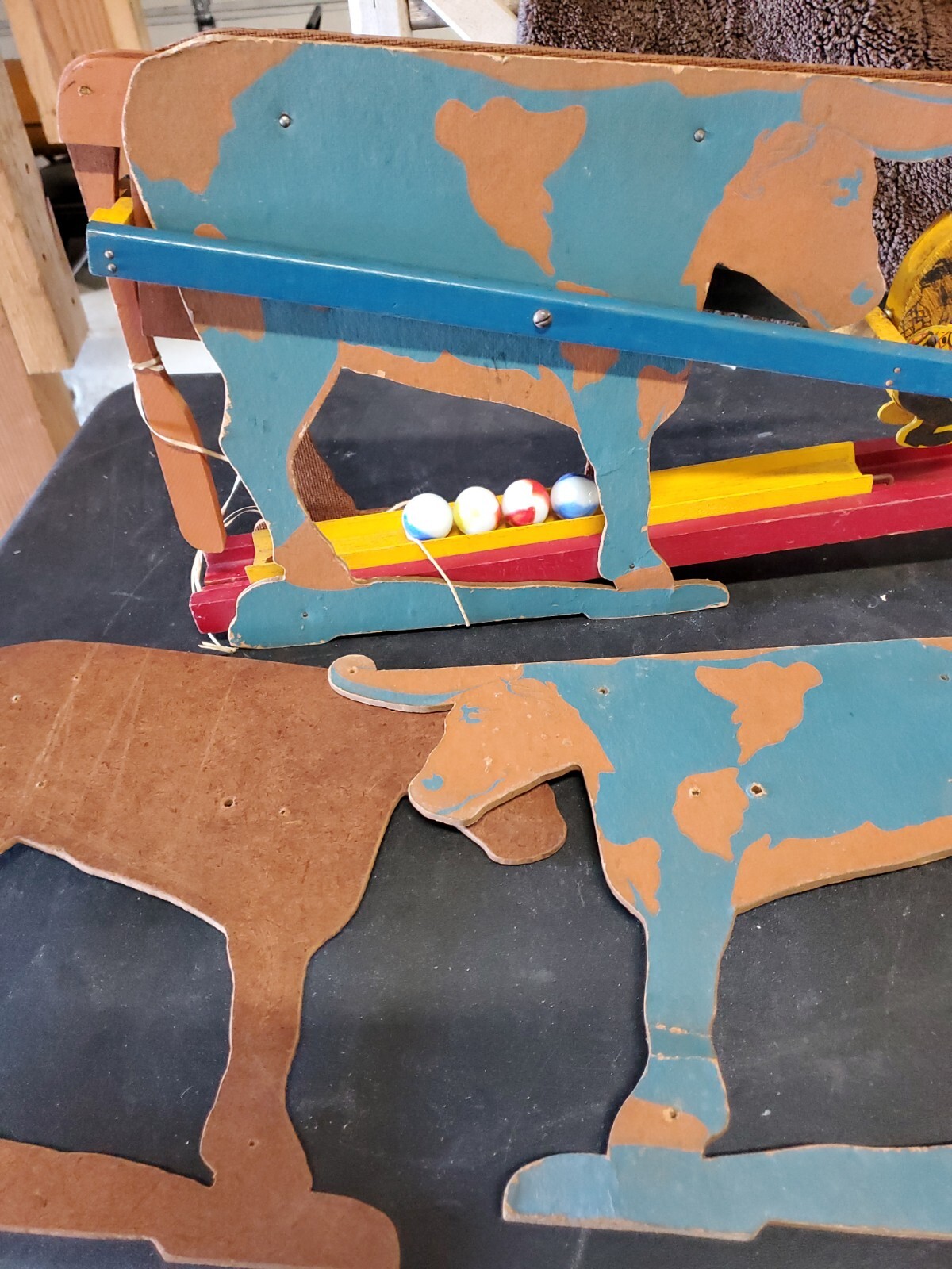 ST6 Vintage Antique Rube Goldberg hand made Marble Toy Game 1940’s or 1950’s?