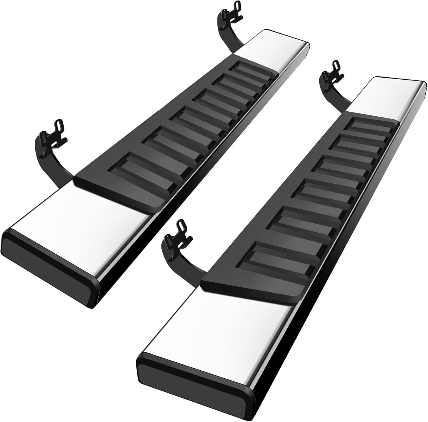 04-14 Ford F150 Standard Regular Cab 6″ Running Boards Pair Chrome w/ Brackets
