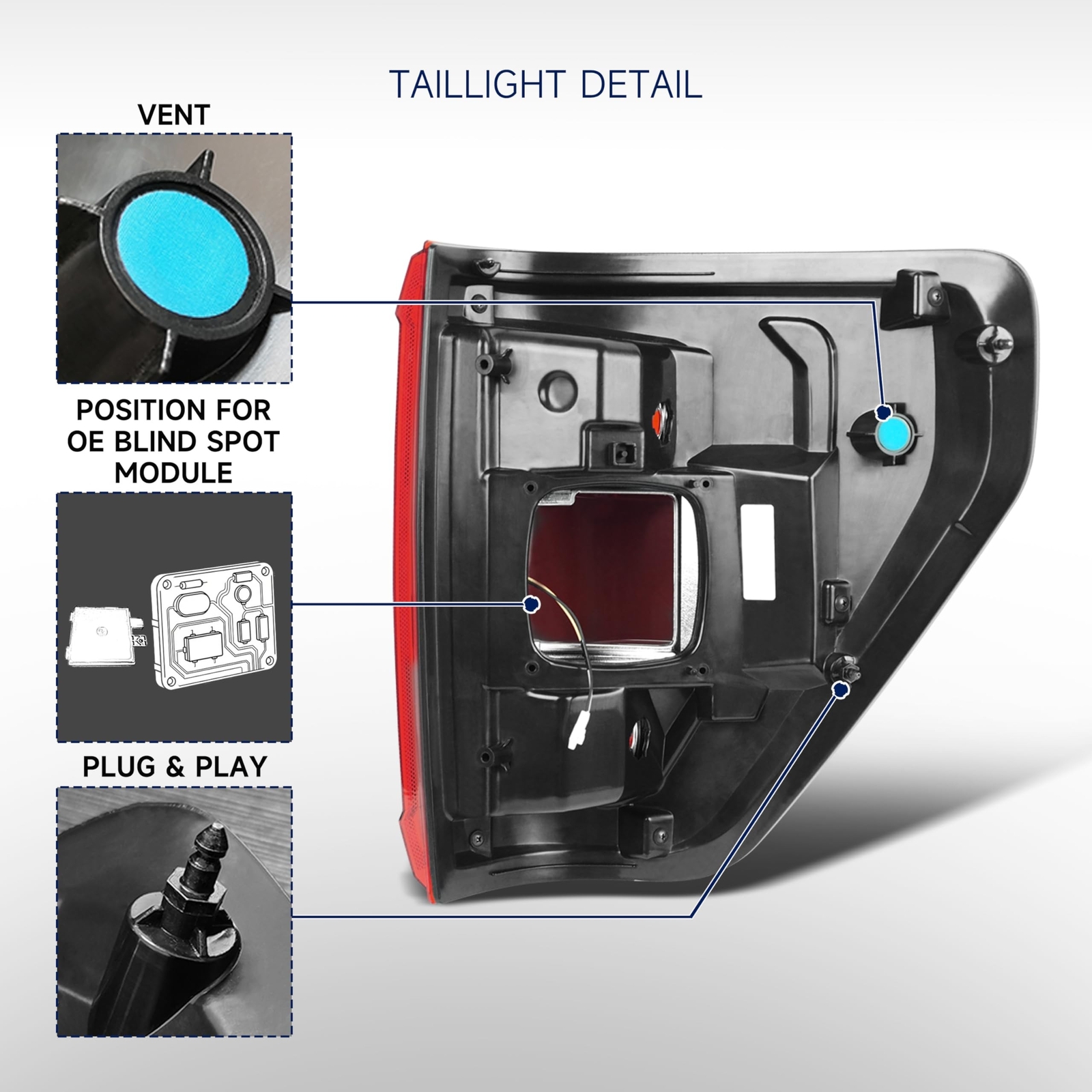 Tail Light Assembly Compatible with Ford F150 XL XLT 2021 2022 2023, F150 Hal…