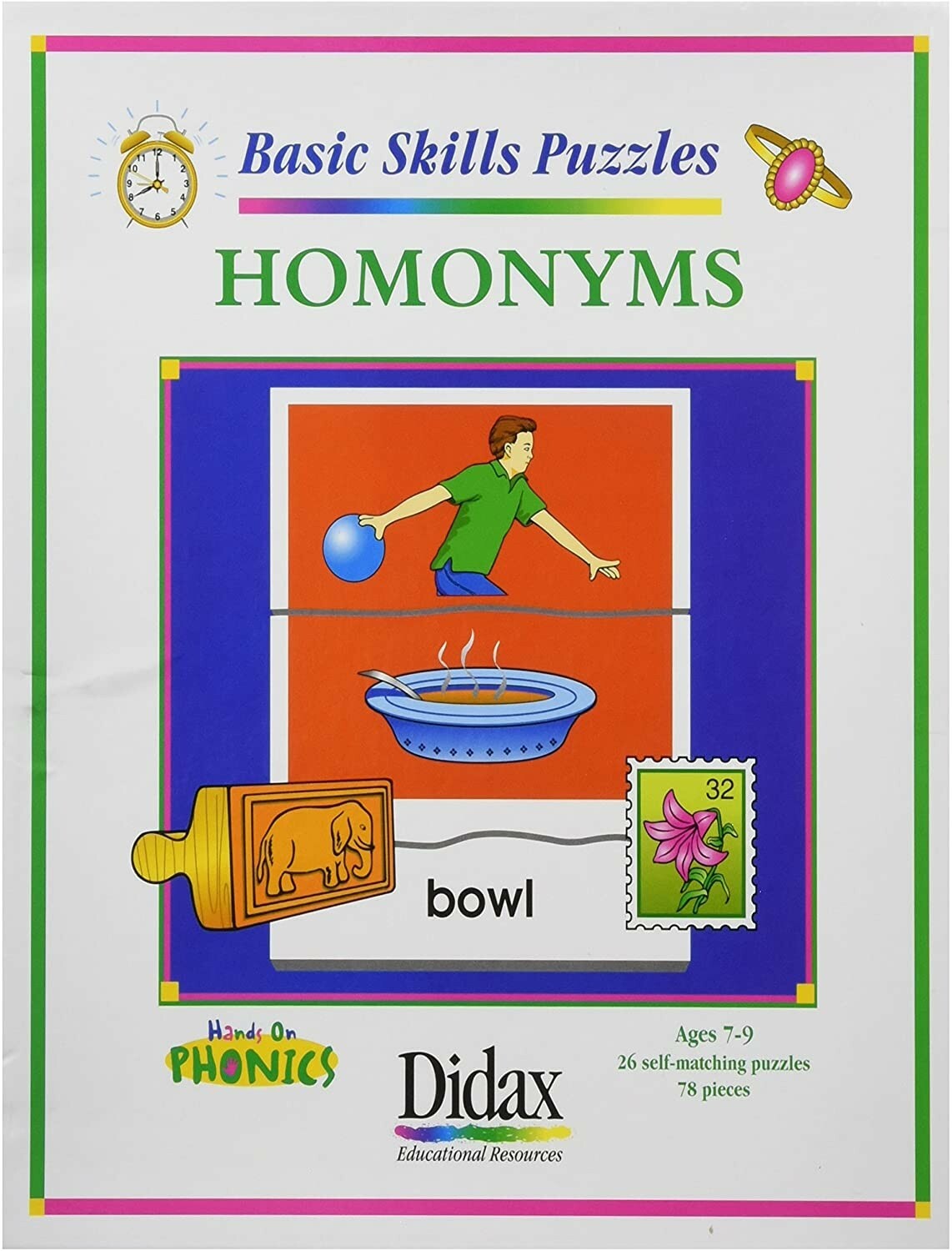 Basic Skills Homonyms Self-Matching Puzzles Didax Hands On Phonics NEW