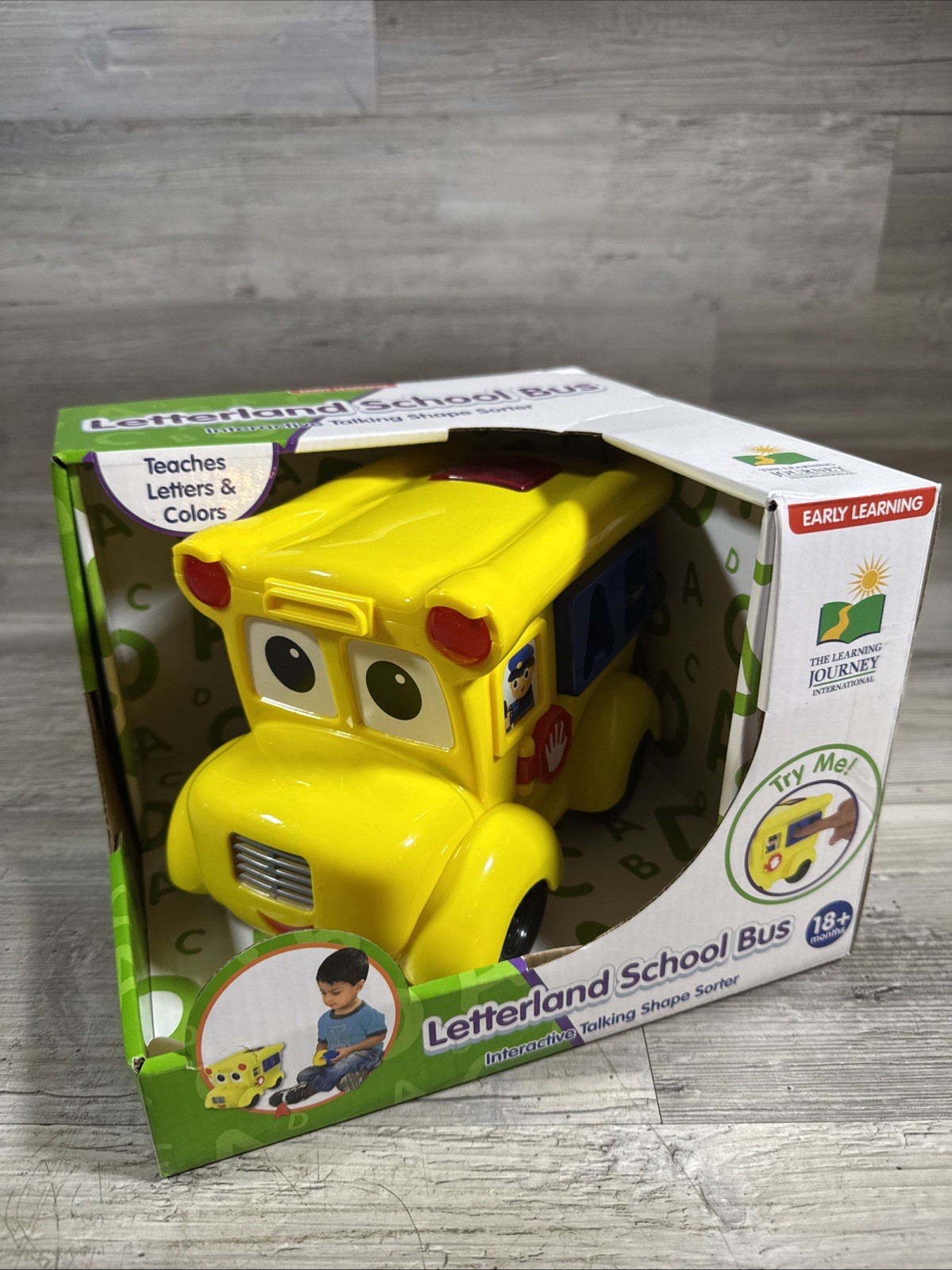 Early Learning Letterland School Bus 18mo + Interactive Talking Shape Sorter New