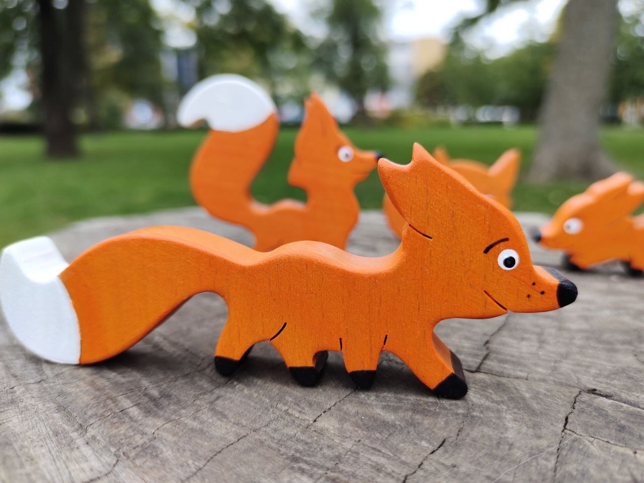 Wooden Toy Fox Family, Educational Toy