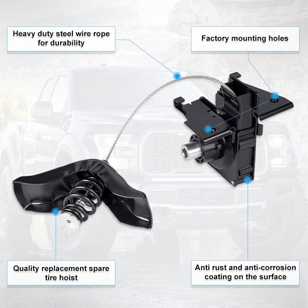 924-537 Spare Tire Hoist Compatible with 2004-2014 Ford F150, Ford Lobo