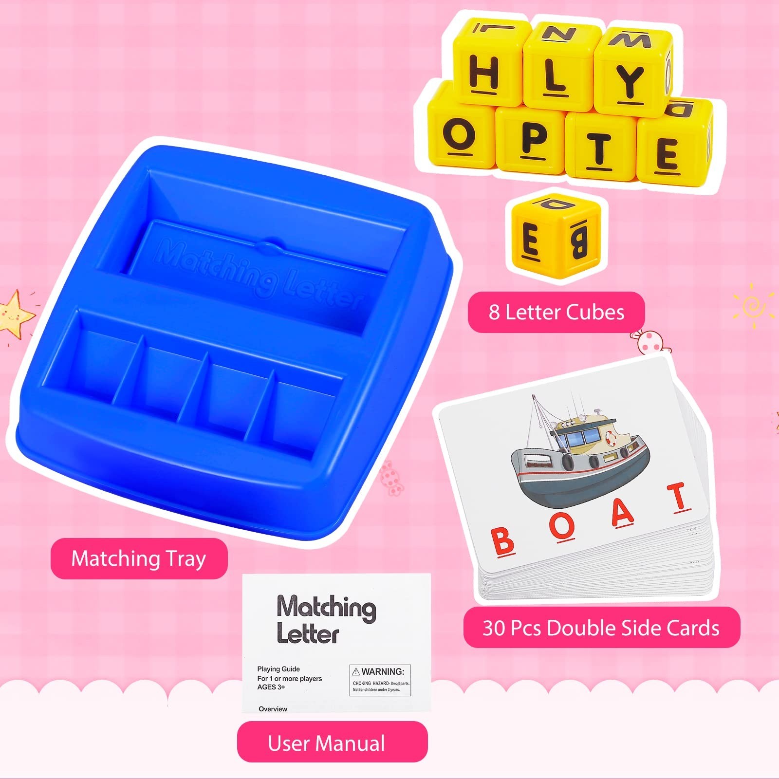 Educational Matching Letter Game – Spelling & Memory Toy for Kids 3-8 Years