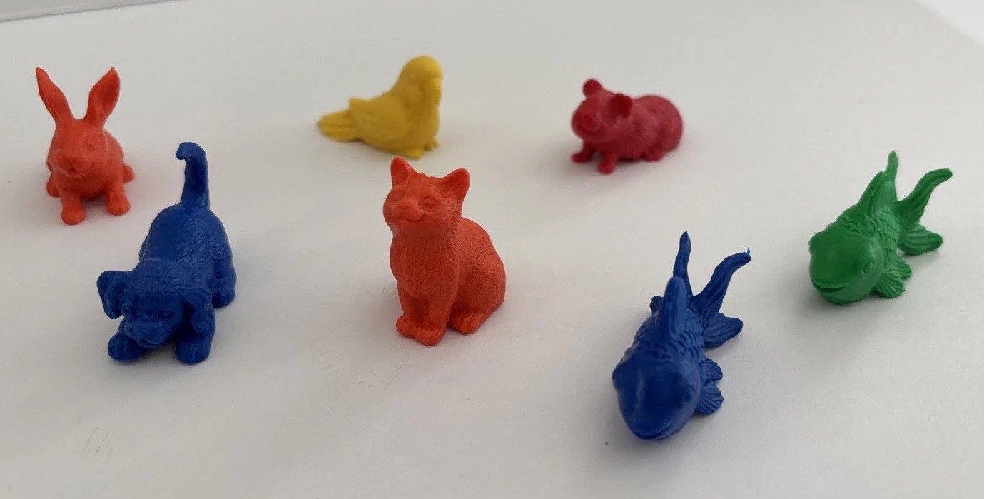 Learning Resources Pet Figure Counters – 6 Shapes, 6 Colors – 72 Pieces