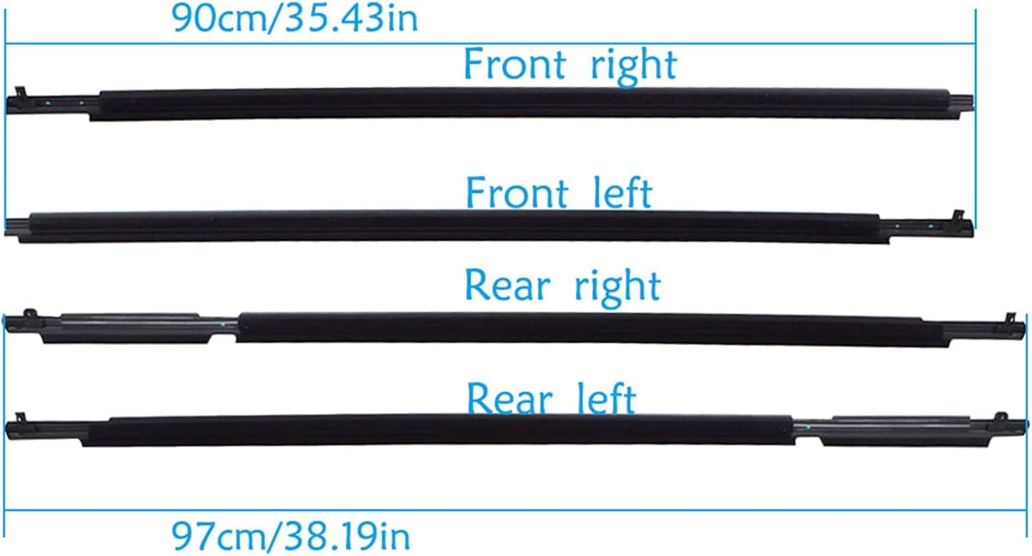 4-piecs Weatherstrip Window Molding Trim Sill Seal Belt Replacement for RAV4