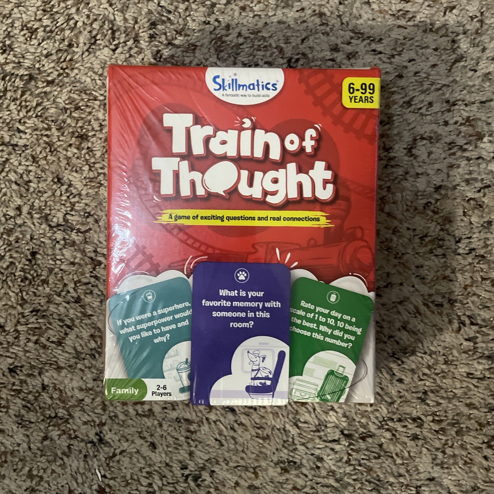 Skillmatics TRAIN OF THOUGHT Travel & Family Party Card Game NIB Factory Sealed
