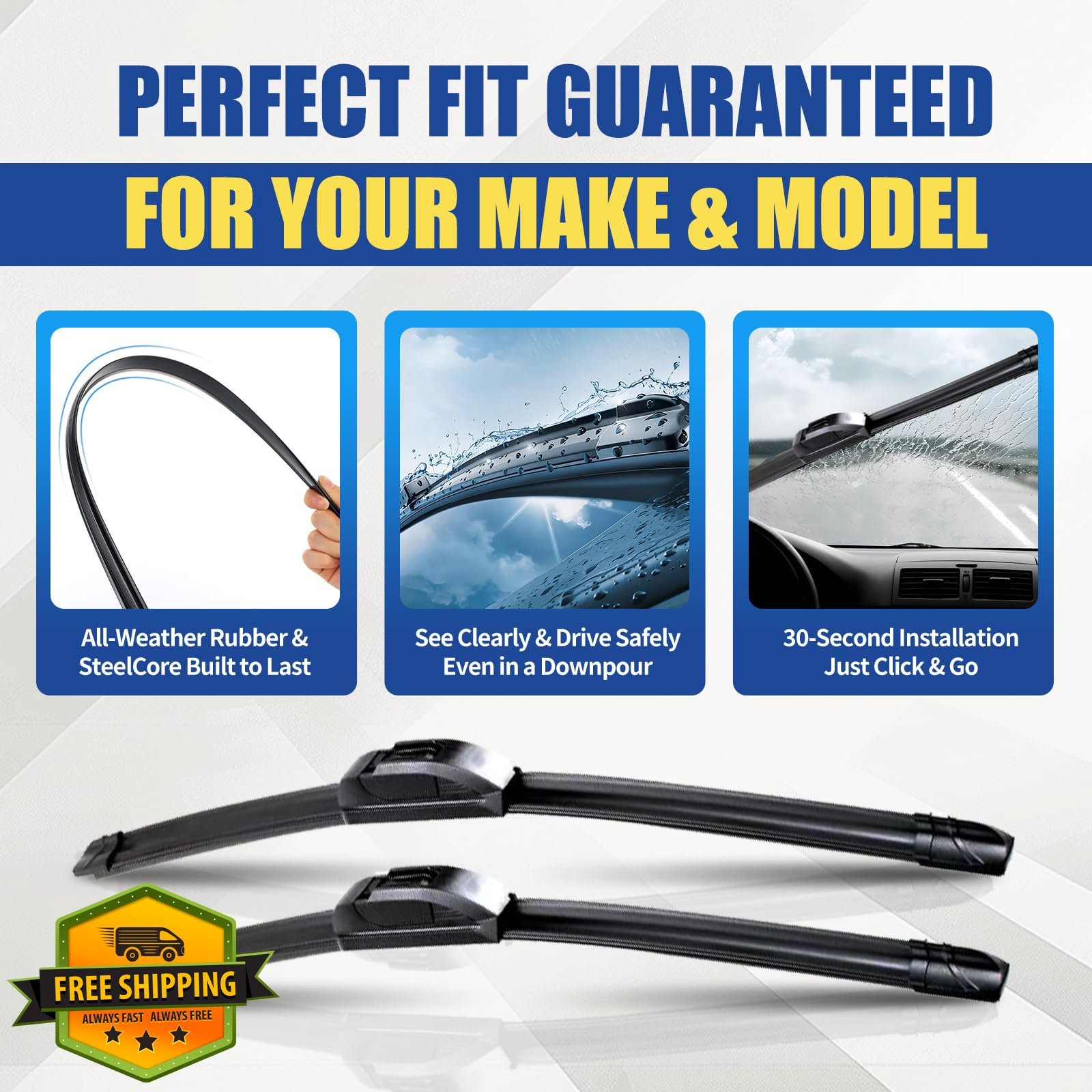 vizirayn Windshield Wipers 26″/16″ Set