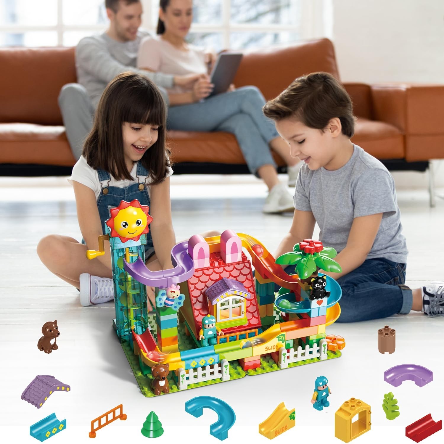 Marble Run Building Blocks Toy – 2 in 1 Compatible Blocks Models wi… Fast Ship