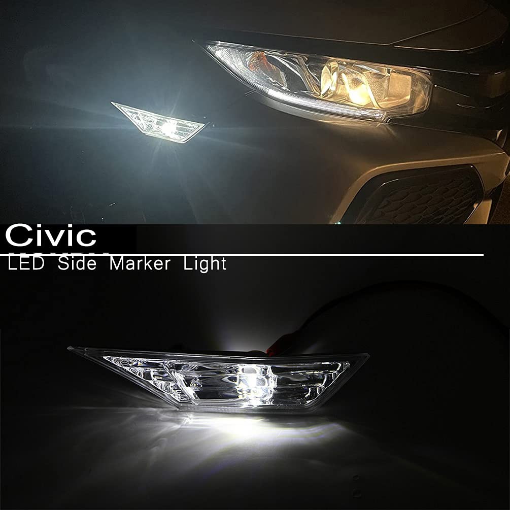 10th Gen Civic Smoked Lens Side Marker Lights 2016 2017 2018 2019 2020 2021