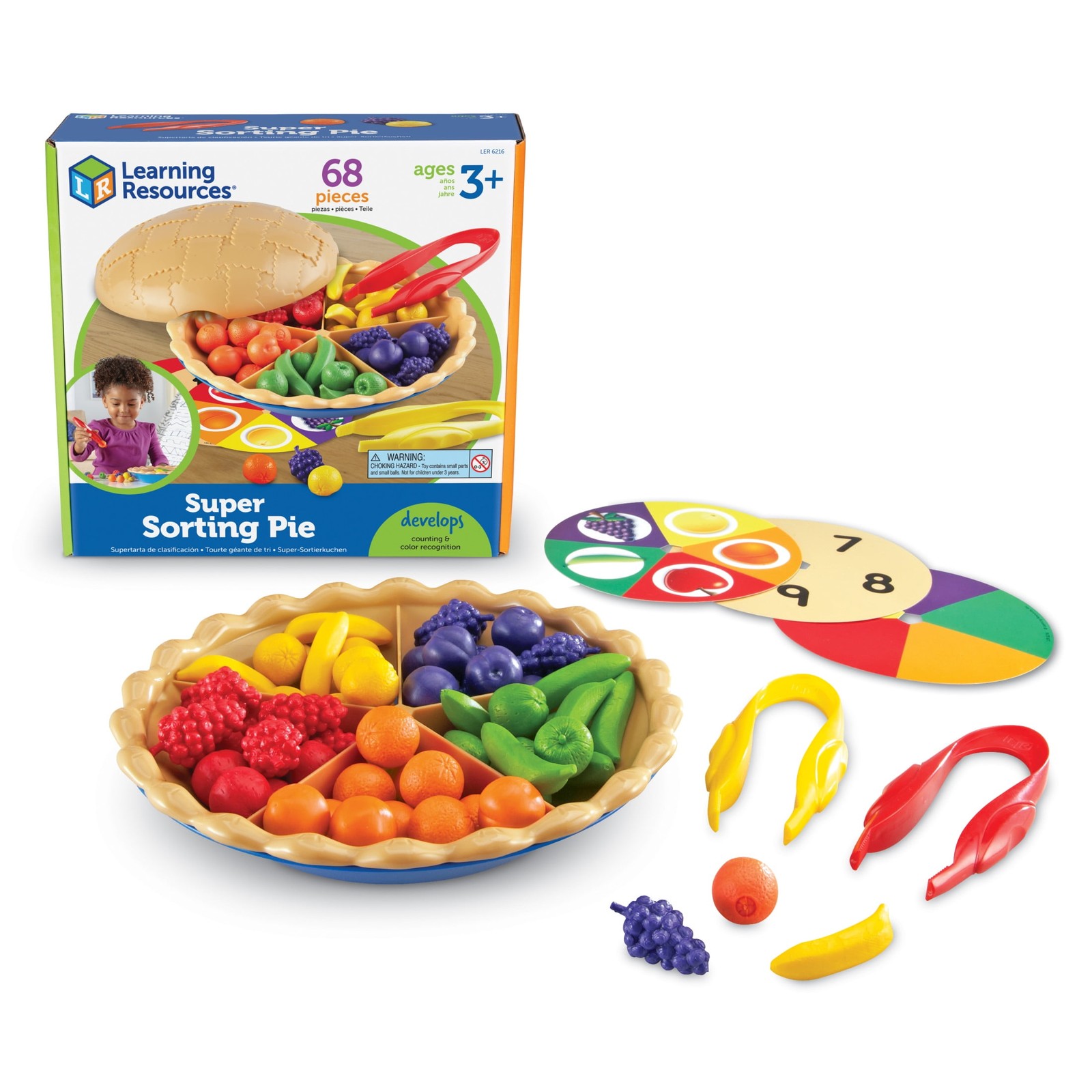 Learning Resources Super Sorting Pie, Fine Motor Toy, Play Food, Ages 3+