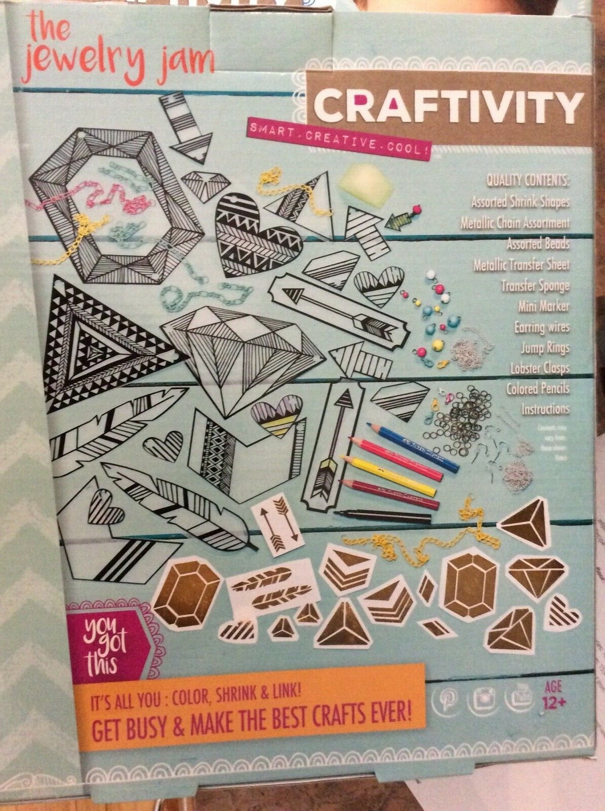 Craftivity The Jewelry Jam Kit New Craft Shrink and Link Set NIB