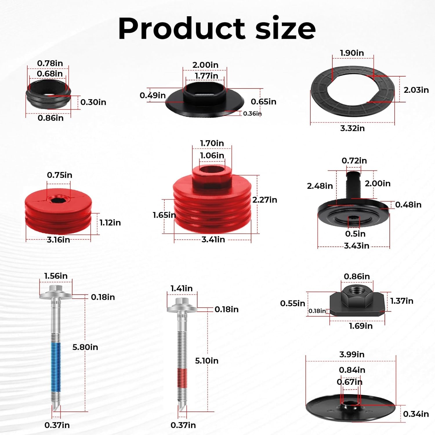 Body Mount Bushings Kit for 2008-2016 Ford F-250/F-350 Crew Cab Protection Ki…