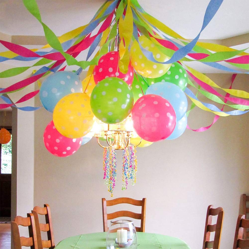 8 Rolls Crepe Paper Streamers in 8 Colors, Wedding 82feet, multicolored