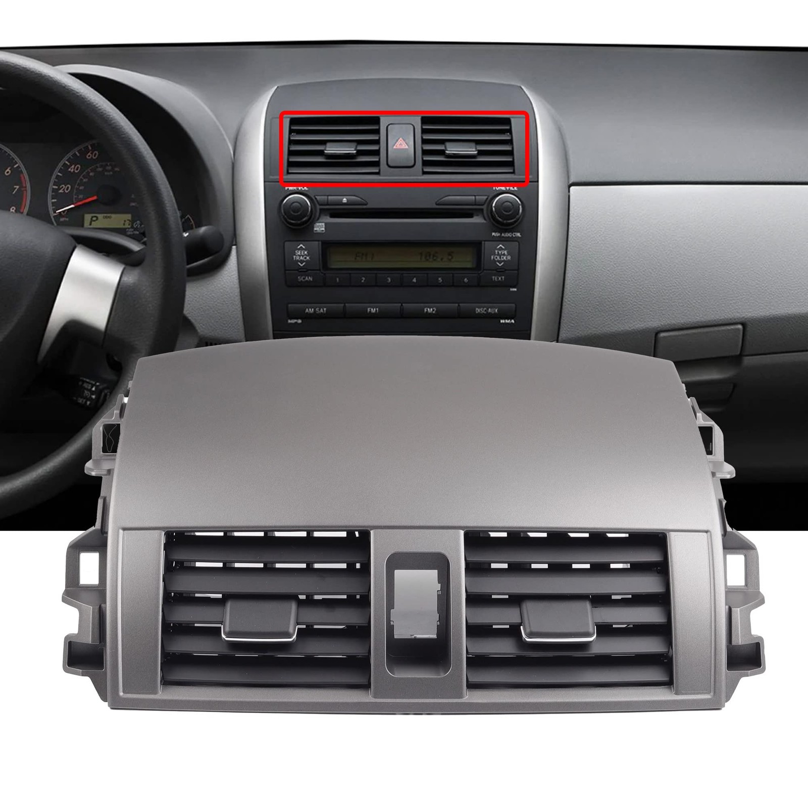 Dasbecan 55670-02160 Center Dash A/C Dashboard AC Air Vent Panel 55663-02060