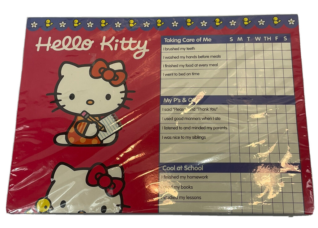 Sanrio Hello Kitty Chore List Responsibility Chart Red Daily Duties Child Kid